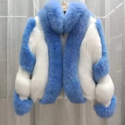 Luxury Genuine Silver Fox Fur Jacket Real Natural Coat Full Sleeves Winter Plush Red Outerwear for Fashionable Cold Weather