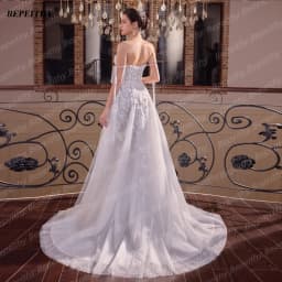 BEPEITHY Customized Sweetheart A Line Wedding Dresses For Women Sleeveless Lace Romantic Bride Plus Size Bridal Gown 2026