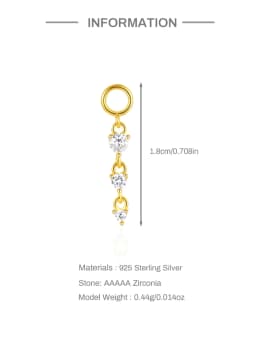 AIDE 1 Piece 925 Sterling Silver Spare Parts Chains Part For Stud Earring Piercing Hoops Drop Earring Women Fine Jewelry Gift