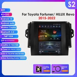 9.7 4G Wireless Carplay Android Auto Car Radio Multimedia for Toyota Fortuner / HILUX Revo 2015 - 2022 Video Player