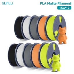 SUNLU 10Roll PLA Matte Filament 1.75mm 1kg Spool (2.2lbs) Smooth Matte Finish Neatly Wound Filament Fit Most FDM Printer