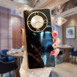 Magic6 Magic5 6lite 5lite Luxury Plating Ring Holder Stand Case For Huawei Honor Magic 6 5 Lite Pro 5g X9a X9b Silicone Cover