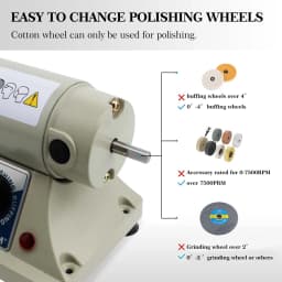 Professional Tabletop Double-Head Polisher & Grinding Machine – Adjustable Speed for DIY Jade, Jewelry & Metal Polishing