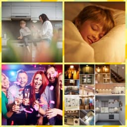 Battery Operated Puck Lights,16 Color Changing LED Push Lights Wireless,Warm/White Rechargeable Light for Under Cabinet,Closet