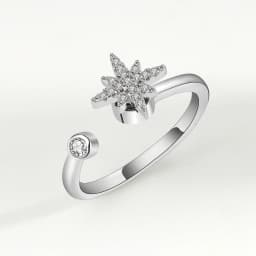 SMJEL Fidget Spinner Ring Anxiety for Women Multiple Crystal Flower Eye Butterfly Animal Ring Rotate Anti Stress Wedding Jewerly