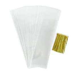 50/100/200pcs Long Clear Cellophane Bags Transparent Candy Cookie Gift Packaging Bag Baby Shower Birthday Party Wedding Decor