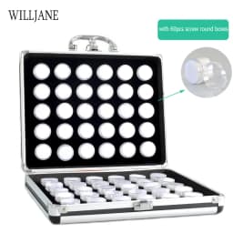 Transparent Gemstone Gem Jar Display Box Loose Diamond Jewelry Storage Carrying Case Nail Gem Stones Holder Organizer Container