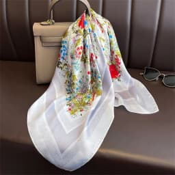 2025 New Yellow Lemon Print Square Silk Scarf for Women 70*70cm Neck Ties Fashion Decorate Neckerchief Female Hijab Bag Ribbions