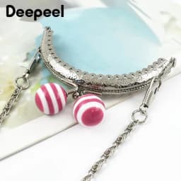 2/5/10Pcs 85mm Embossed Metal Bag Handle Color Bead Coin Purse Frame Kiss Clasp Handbag Wallet Sewing Brackets for Making Bags