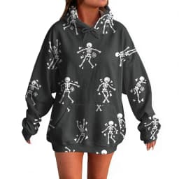 Women's Pullover Sweater Round Neck Lightweight Fleece Lined Top With Interesting Print Halloween Themed Top Zip up Hoodie Women