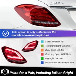 CG Dynamic DRL LED Rear Taillight Fits Mercedes-Benz W205 C-Class 2014-2021