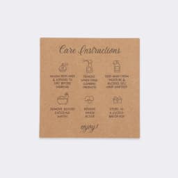 50PCS 9 Languages 6.5x6.5cm Square White Brown Care Instructions Custom Insert Card For Jewelry DIY Packaging Supplies Wholesale