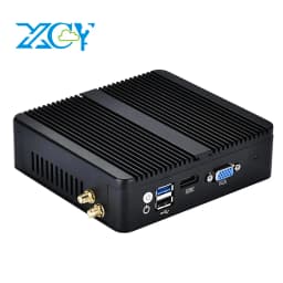 XCY Fanless Industrial Mini PC Celeron N2830 4x LAN HDMI VGA SIM Slot 4G Modem WiFi Win7/10 Linux For Firewall Digital Signage