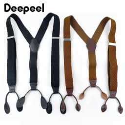 Men's Suspenders 6 Clips Wide Braces Corn Teeth Elastic Male Jockstrap Pants Suspender for Men Business Suit Mens Accessories