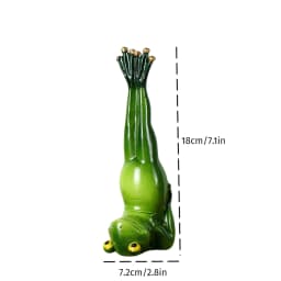 Meditation Gift Yoga Frog Figurines Lotus Pose Headstand Splits Prayer Pose Zen Animal Statue Bookshelf Decorations Shelf