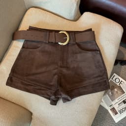 Simple Solid 2026 Autumn Winter Korean Version Versatile A-word Wide-leg Shorts Women's High Waist Casual Fashion Short Pants