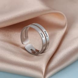 Personalized Wedding Bands Finger Ring For Woman Men Engrave Name Custom Matching Couple Ring Stainless Steel Gold Color Jewelry