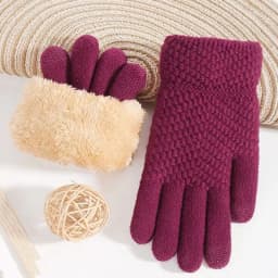 Female Winter Warm Knitted Full Finger Gloves Men Solid Woolen Touch Screen Mittens Women Thick Warm Cycling Driving Gloves H46