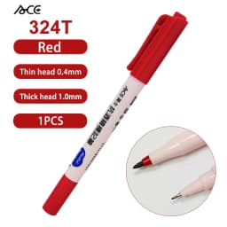 ACE 304 314 324T Dual Tip Quick Dry Oil Based Marker Pen for Lab Hospital Use Resistant to 75% Alcohol Professional Marking Tool