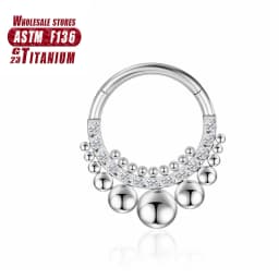 G23 Titanium Flower Nose Rings Hoop Zircon Piercing Diaphragm Tragus Cartilage Ear Perforated Clicker Ladies Lip Body Jewelry