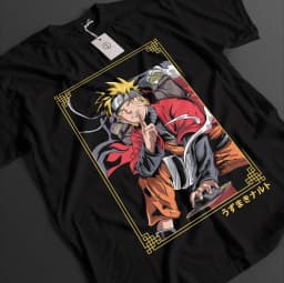 2026 New Naruto Uzumaki Sasuke Anime Printed T-shirt Summer Men's Pure Cotton Neutral Casual Family Set Short Sleeved T-shirt