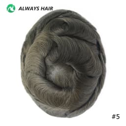 Alwayshair - DURA LACE Men's Capillary Prosthesis Hair 130% Hair Density Indian Hair Lace Toupee Wig For Man