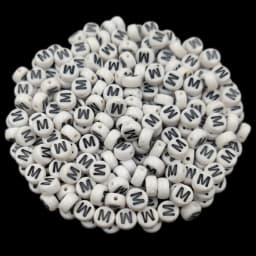 7mm 50Pcs Acrylic 26 English Letter Flat Round Beads Black on white DIY Crafts Necklace Bracelet Pendant For Jewelry Making