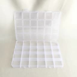Practical 24 Grid Compartment Plastic Transparent Storage Box Jewelry Earring Bead Screw Holder Case Display Organizer Container