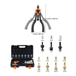 SucceBuy Rivet Nut Tool Kit Ratchet Rivnut Tool Kit Metric and SAE Size with 7/8/10/13 Mandrels and Nuts a Rugged Carrying Case