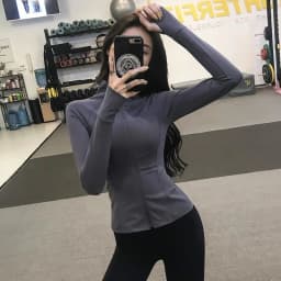 Women’s Slim Fit Lightweight Full Zip Up Yoga Workout Jacket Athletic Running Sports Track Jacket with Pockets Thumb