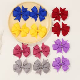 40Pcs Solid Colors Hair Bows with Clip for Kids Girls Grosgrain Ribbon Hairgrips Boutique Hairpins Headwear Hair Accessories