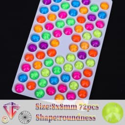VC Neon Fluorescent Roundness Sew on Rhinestone Roundness Sewing Diamond Glass Diamond Flatback DIY Accessories Wedding