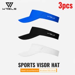 WRELS 1/2/3pcs Summer Sun Protection Empty Top Hat Breathable Sweat Absorbing Sun Visor Caps Outdoor Sport Running Tennis Caps