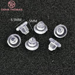 (4090) 100PCS 4x5MM 5x6MM White Rubber Earring Back Diy Jewelry Findings Accessories Wholesales