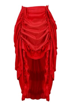 Steampunk Gothic Corset With Skirts Irregular Shirring Pleated Party Maxi Long Skirt High Low Costumes Punk Sexy Women Plus Size