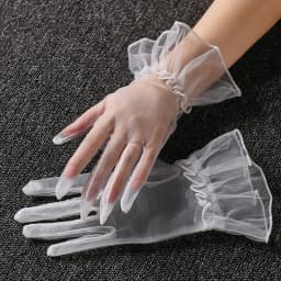 Sexy Thin Transparent Solid Short Fingerless Gloves Soft Breathable Net Yarn Mesh Women Performance Party Etiquette Elasticity