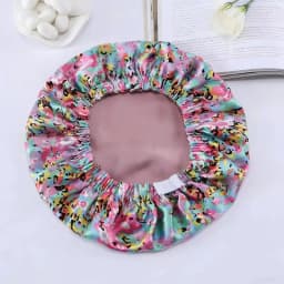 Birdtree 16MM 100% Real Silk Bonnet, Women Double Layer Sleeping Night Cap, Pure Hair Wrap Elastic Headwrap A34324M