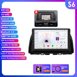 10.1" Hizpo 2Din Android13 Car Radio for Mazda CX-5 2012 - 2015 DSP RDS GPS Navigation BT 4G Android Auto CarPlay 360° CAM