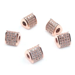 3pcs Micro Pave Zirconia Beads Round Geometry Metal Cubic Zircon Beads for DIY Bracelet Necklace Design Jewelry Crafts Making