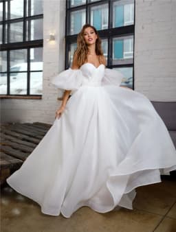 Customized Romantic Organza Wedding Dresses Detachable Puff Sleeves Elegant Sweet Bridal Dress Princess Gowns Vestido de Noiva