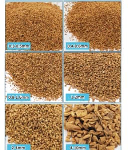 0.4-0.8mm clean carbon deposits from engine valves walnut media polishing material grinding media 1.5kg