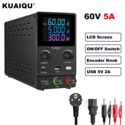 AC to DC Lab Power Supply 30V 10A Adjustable Bench Power Source 60V 5A 120V 3A For Mobile Phone Repair Battery USB Fast Charging