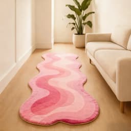VIKAMA Gradient Wave Rug Warmth-Retaining & Non-Slip Bedroom Entrance & Bedside Mat Living Room Sofa Rug Home Decor
