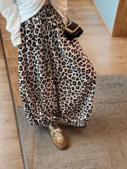 Elastic Waist Leopard Print Casual Loose Harem Trousers for Women