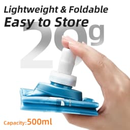 ESLNF 500ml Collapsible Water Bladder Soft Water Bag BPA‑Free Food Grade Leak‑Proof Portable Running Cycling Camping Hydration