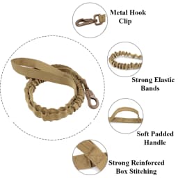 Tactical Dog Leash Adjustable Quick Release Elastic Leads Rope With 2 Control Handle Military Heavy Duty Dog Leashes For Dogs