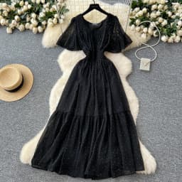 Elegant Sexy High Waist chiffon glitter Vacation Vestidos Slim Women Party Ceremonial Dress