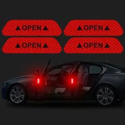 4PCS Reflective Car Door Sticker Safety Opening Warning Reflector Tape Decal Car Exterior Interior Reflector Sticker Amagi