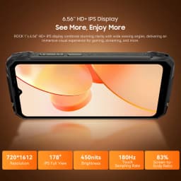 Blackview ROCK 1 Rugged Smartphone, Android 16, 24GB(8+16GB Expand) RAM 256GB ROM, 6.56" HD+ IPS Display, 15000mAh Large Battery, Underwater Camera, IP68 IP69K, Helio G81, Wi‑Fi 5 BT 5.0, NFC