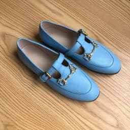 2024Summer New Solid Color Metal Chain Genuine Leather Round Head Women's Shoes Flat Bottom Soft Sole Shoes Brand Casual Shoes